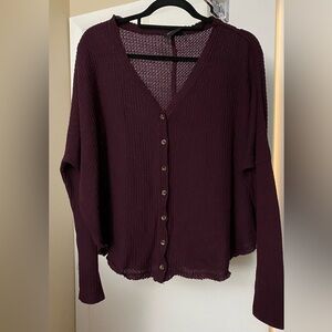 Out From Under Oversized Henley Cardigan Top Size Small